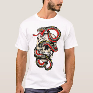 Camiseta Teto Gráfico do Crânio Edgy Cobra Molhado