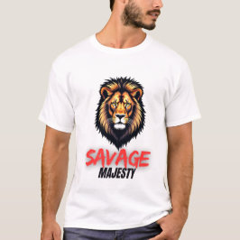 Camiseta Teto Gráfico do Leão de Arroz Selvagem para Negrit