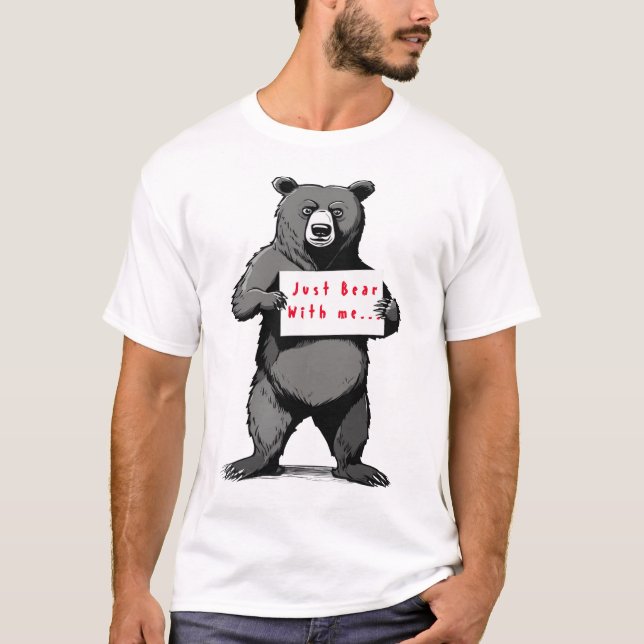 Camiseta Teto Gráfico Engraçado de Citação de Urso Personal (Frente)