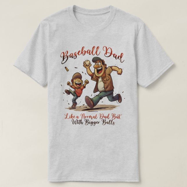 Camiseta Teto Gráfico Engraçado do Pai Baseball - Apenas Pa (Frente do Design)