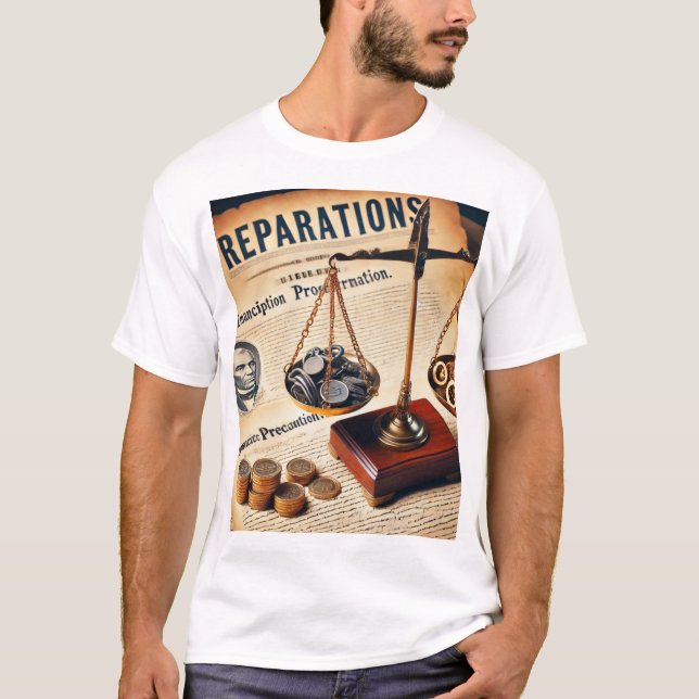 Camiseta Teto gráfico "Reparações" (Frente)
