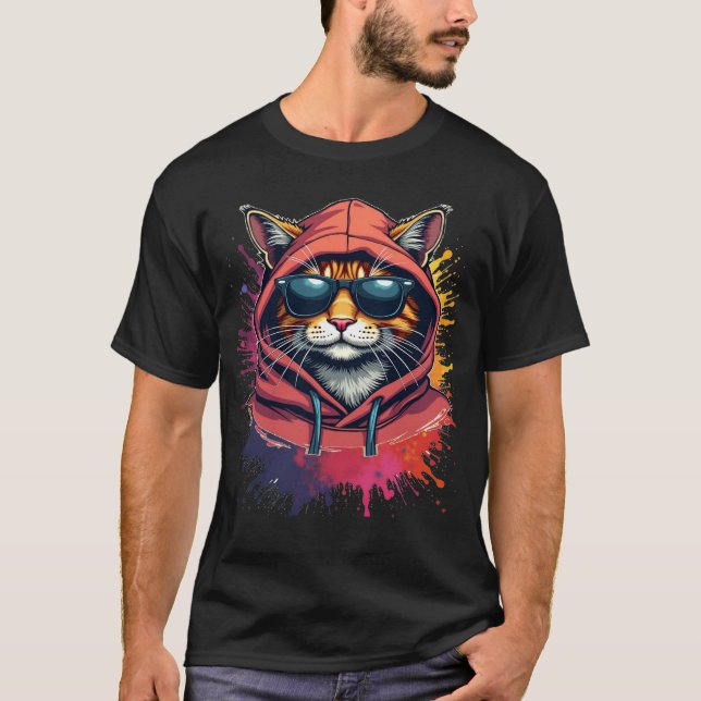 Camiseta Teto legal Hoodie Cat Urban Streetwear (Frente)