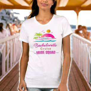 Camiseta Teto Pink Bachelorette Cruise Bride Squad