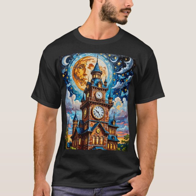 Camiseta Teto Sonho Mosaico da Torre de Clocktower (Frente)