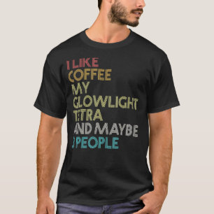 Camiseta Tetra de Luz Brilhante Peixe Café Aquário Vintage