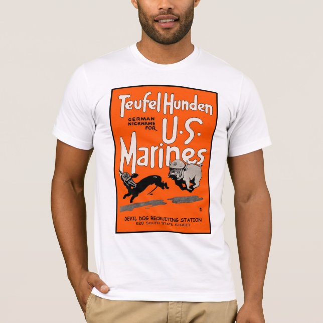 Camiseta Teufel Hunden, Estação de Recrutamento de Cães Dia (Frente)