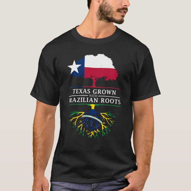 Camiseta Texan crescido com raizes brasileiras (Frente)