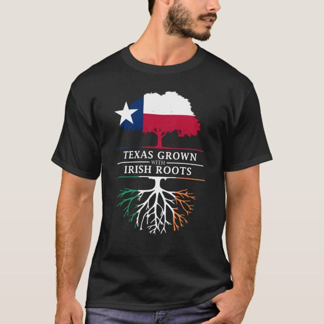 Camiseta Texan crescido com raizes irlandesas (Frente)