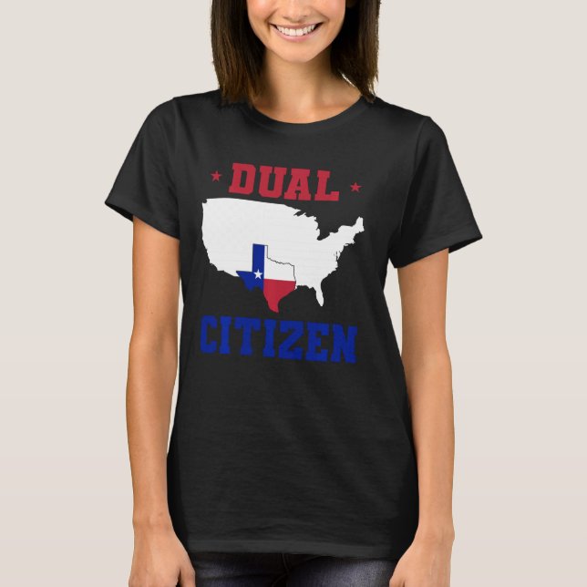 Camiseta Texan Lone Star State Texas duplo cidadão (Frente)