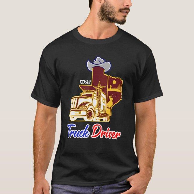 Camiseta Texan Real Truckers for texas drivers  Trucking Tr (Frente)