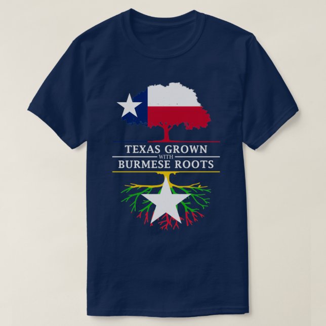 Camiseta Texano crescido com raízes birmanesas (Frente do Design)