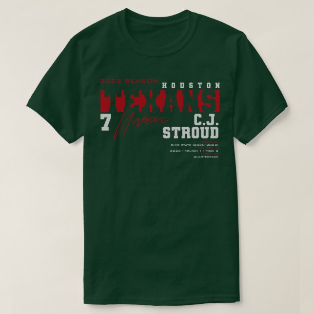 Camiseta Texanos de 2023 do CJ Stroud (Frente do Design)