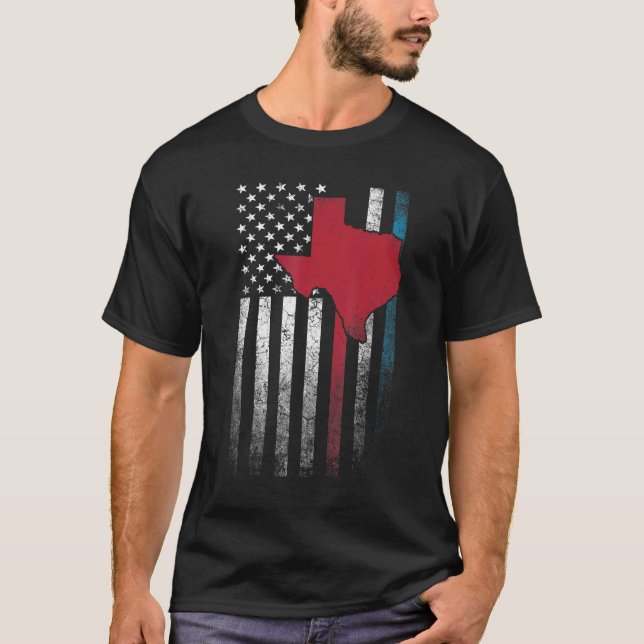 Camiseta Texas 4 de julho American Flag Usa America Patr (Frente)
