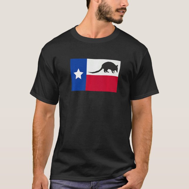 Camiseta Texas Armadillo Flag Premium (Frente)