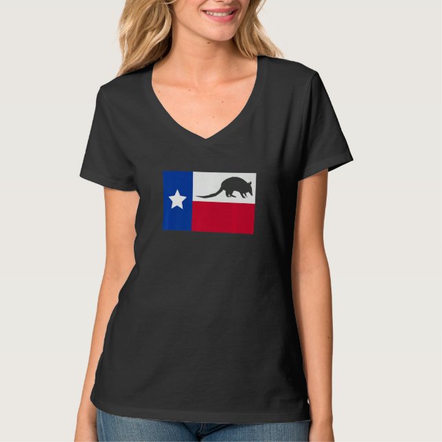 Camiseta Texas Armadillo Flag Premium (Frente)