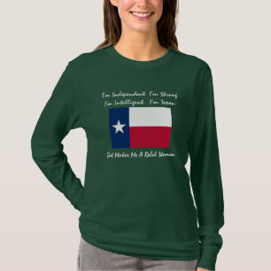 Camiseta texas-bandeira, eu sou independente mim sou