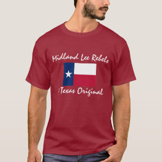 Camiseta texas-bandeira, rebeldes de Lee do Midland, um