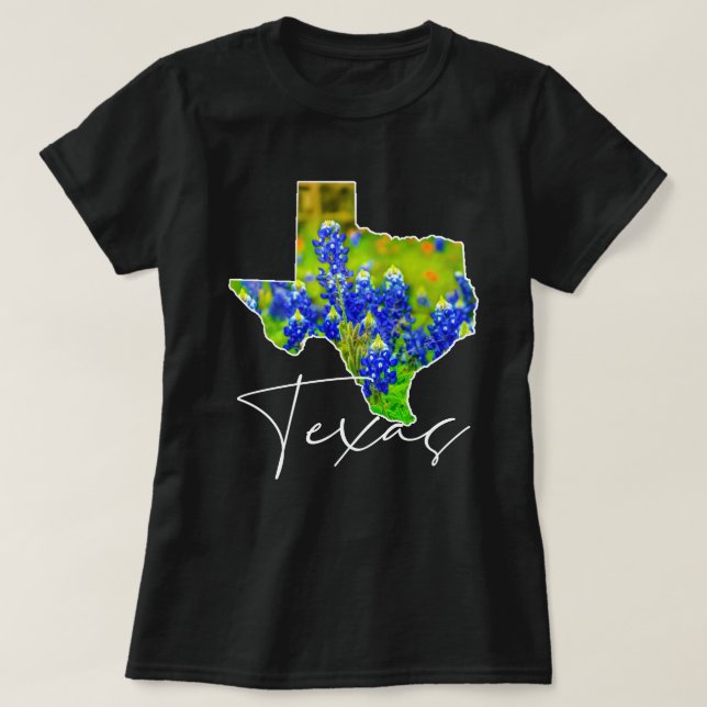Camiseta Texas Bluebonnets Estado do Texas Arte Refinada (Frente do Design)