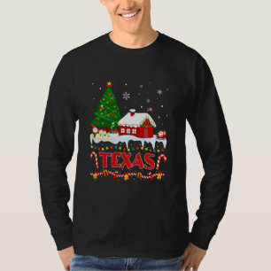 Camiseta Texas Christmas Tree Light Pajama State do Texas