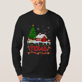 Camiseta Texas Christmas Tree Light Pajama State do Texas
