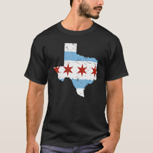 Camiseta Texas City Chicago Flag Grunge Viajar Sul Sid