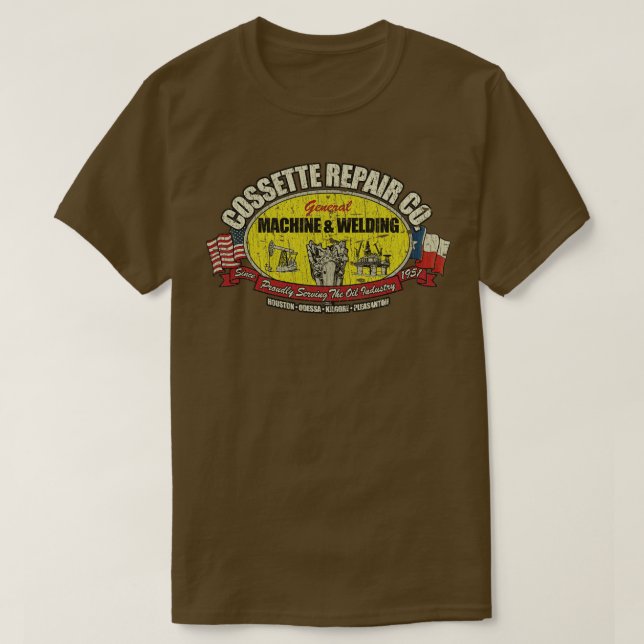 Camiseta Texas Cossette Repair Co (Frente do Design)