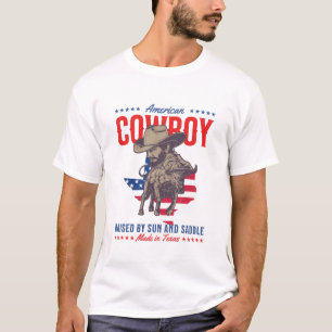 Camiseta Texas Cowboy T-Shirt Design simples e bom