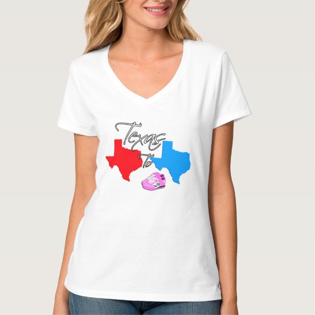 Camiseta Texas de giro de vermelho ao estado azul (Frente)