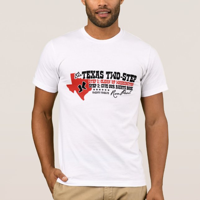 Camiseta Texas dois - T de RON PAUL 2012 da etapa (Frente)