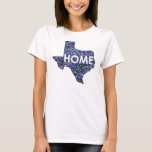 Camiseta Texas é casa<br><div class="desc">Texas.  É apenas home.  Aprecie este esboço bonito de Texas enchido com os bluebonnets.</div>