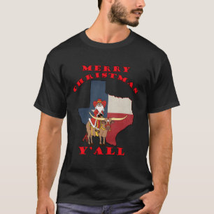 Camiseta Texas Feliz Y All Papais noeis Em Bull Design Para