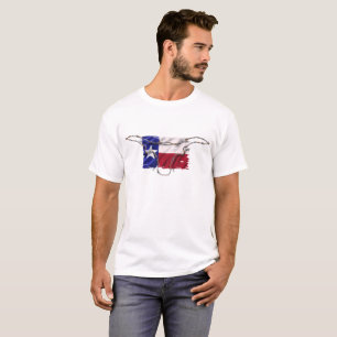 Camiseta Texas Flag, Barbed Wire Skull,