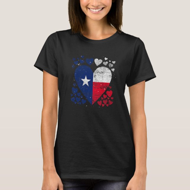 Camiseta Texas Flag Heart American State Patriotic Texan Pr (Frente)