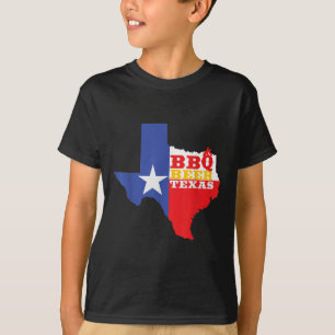Camiseta Texas Flag Map Summer Barbecue Engraçado Beer Beer