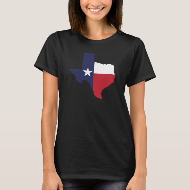 Camiseta Texas Flag Map Women's Black (Frente)