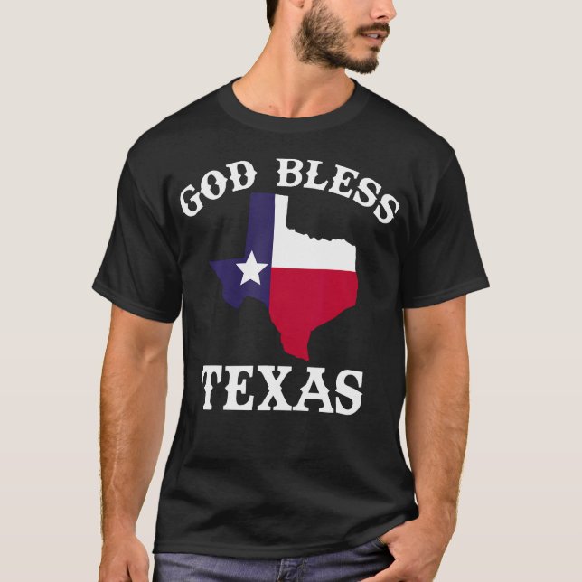 Camiseta Texas Flag Patriotic Texan Pride Deus abençoe Texa (Frente)