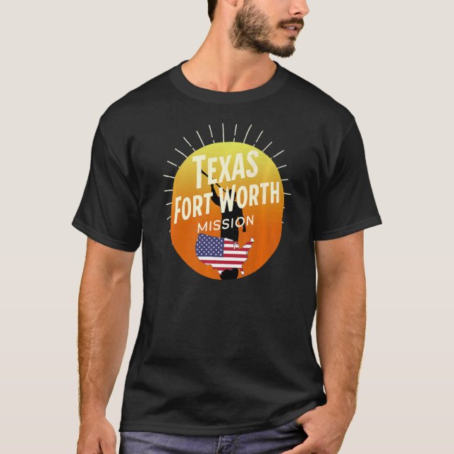 Camiseta Texas Fort Worth Mormon LDS Mission Missionário CT (Frente)