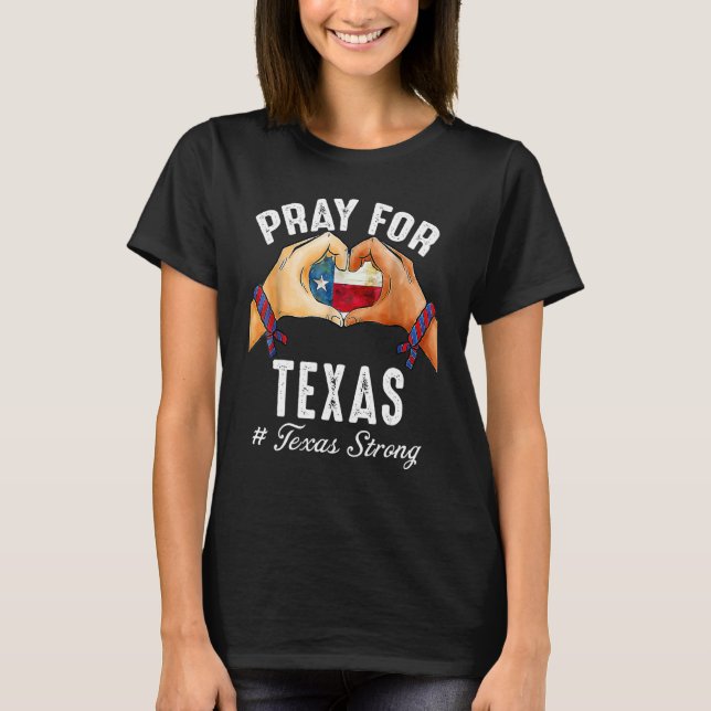 Camiseta Texas Forte Reze Para O Mapa De Bandeiras Do Texas (Frente)