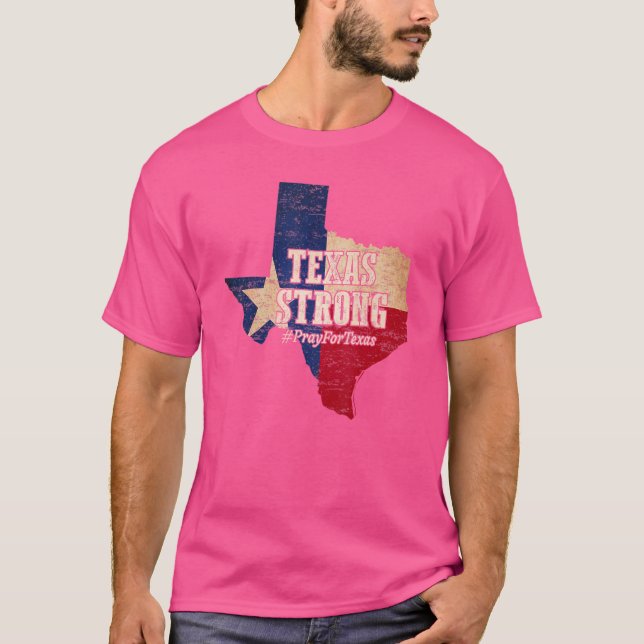 Camiseta Texas Forte Reze Para O Mapa De Bandeiras Do Texas (Frente)