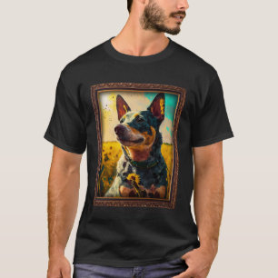 Camiseta Texas Heeler pintando Flor de Girassol Mãe Mulhere