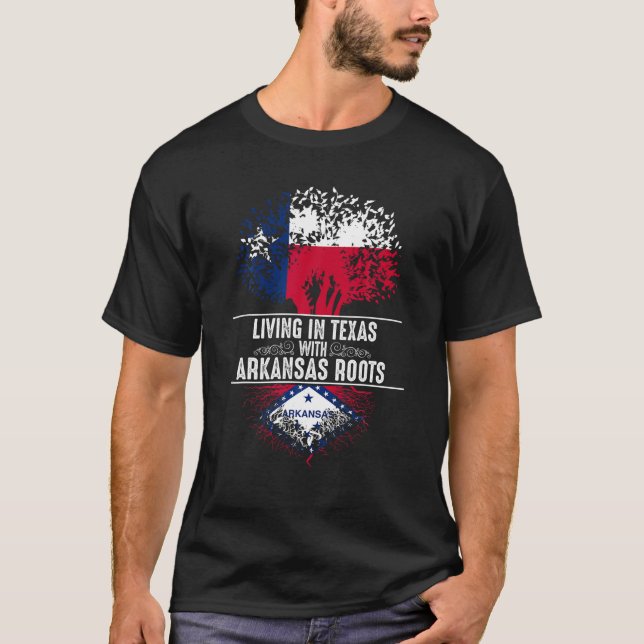 Camiseta Texas Home Arkansas Roots State Tree Flag Shirt Lo (Frente)