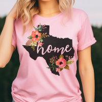 Texas Home Chalkboard Watercolor Flowers State