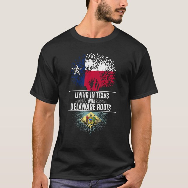 Camiseta Texas Home Delaware Roots State Tree Flag Love (Frente)