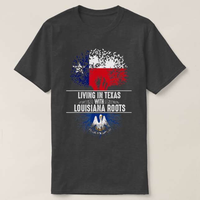 Camiseta Texas Home Louisiana Roots State Tree Flag Love G (Frente do Design)