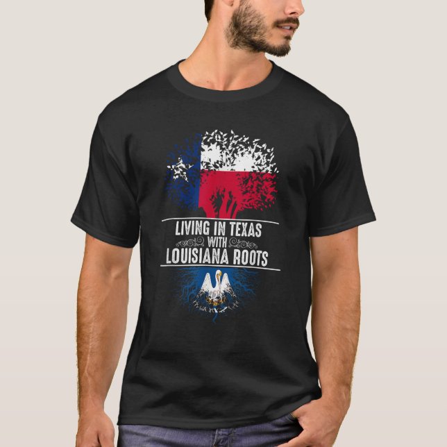 Camiseta Texas Home Louisiana Roots State Tree Flag Shirt L (Frente)