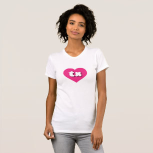 Camiseta Texas Hot Pink Heart - Amor