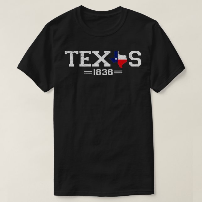 Camiseta Texas Independence Day 1836 Texas Flag (Frente do Design)