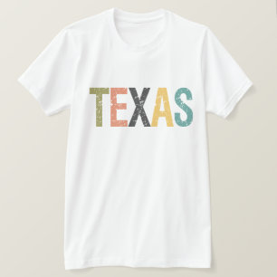 Camiseta Texas na rotulação retro desvanecida da cor