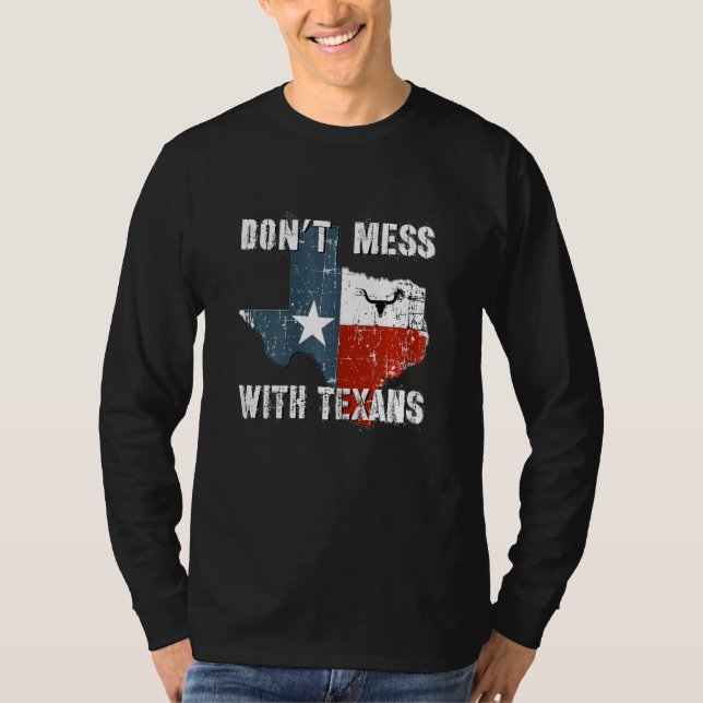 Camiseta Texas não se meta com o Longhorn Lone Star State (Frente)