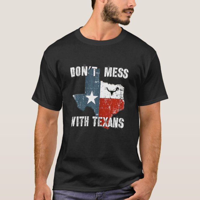 Camiseta Texas não se meta com o Longhorn Lone Star State (Frente)